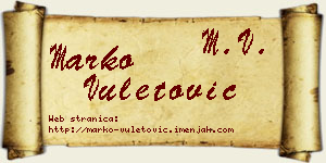 Marko Vuletović vizit kartica